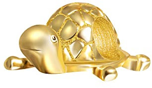 Andante-Stones - Vintage Kollektion - 14K Gold Antique Bead Charm Schildkröte Element Kugel für European Beads + Organzasäckchen
