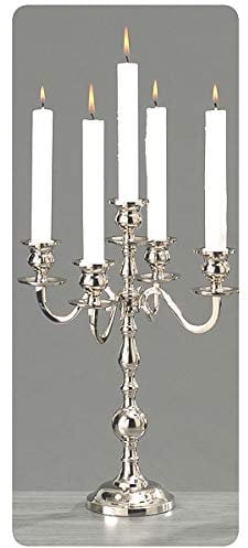 Kerzenleuchter Varas Silber 35cm Kerzenhalter Kerzenständer silberner Kandelaber