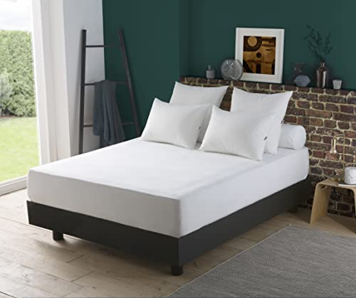 DODO - Protège-Matelas Absorbant Anti-Acariens 140x190 cm - pour Lit 2 Personnes - Forme Drap Housse - Double Face en 100% Coton Molleton - Lavable en Machine à 40°C
