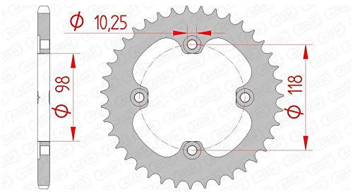 Stahl-Kettenrad AFAM 520-42Z (Silber)