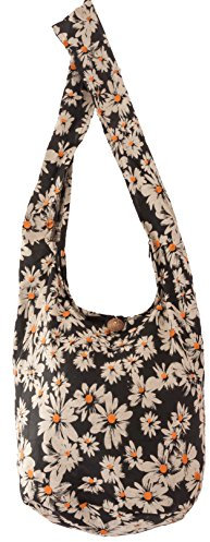 CCcollections Umhängetasche aus Baumwolle, große Boho-Hippie-Hobo-Handtasche mit 40 Drucken – Unisex-Umhängetasche (Daisy)