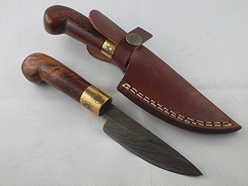 gamsjaga Damast Lederhosenmesser Speckmesser GJ38 Nussbaumholz
