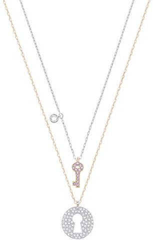 Swarovski Pendentif Parure Crystal Wishes Key, rose, combinaison de métaux plaqués