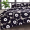 Marimekko - Queensize-Bettbezug-Set, Baumwoll-Bettwäsche mit passenden Kissenbezügen und Knopfverschluss, mittleres Gewicht für alle Jahreszeiten (Unikko Dunkelgrau, Queen)