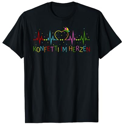 Konfetti Fasching Karneval Narrenkappe Konfetti im Herzen T-Shirt