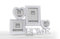GICOS IMPORT EXPORT SRL Porta Foto Cornice Multiplo 4 posti in plastica Cuore Home Colore Bianco 36 * 27 * 2,5 cm MOG-800535