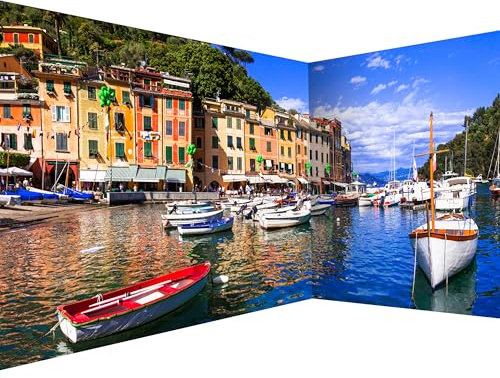 murando Photo Wallpaper Architecture 550x250 cm / 216 x 98 Non-Woven Premium Corner Art Print Fleece Wall Mural Decoration Poster Picture Design Angle Wallpaper Modern City Lake Home d-B-0297-a-a