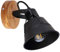 Globo Wandleuchte Flur Innen - Wandlampe Holz braun Metall schwarz - Wandstrahler Industrie Optik 14 cm