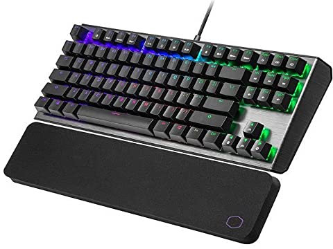 Cooler Master CK530 V2 Tastiera da Gaming Meccanica Senza tastierino numerico, retroilluminazione RGB, Controllo al Volo, Alluminio, poggiapolsi Incluso, AZERTY TKL Francese/switches TTC Rossi