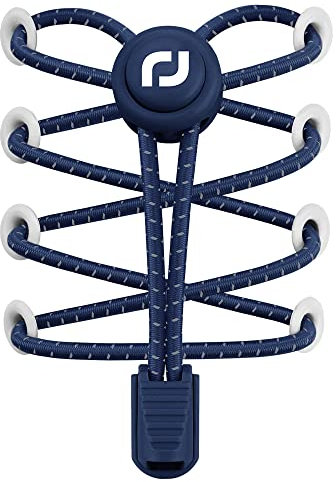RJ-Sport Tieless Elastic Shoe Laces - Heavy Duty No Tie Shoelaces for Kids and Adult with Strong Lock and Speed Shoestrings, Number 019 - Navy Blue Reflective, One Size