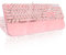 MageGee Typewriter Mechanical Gaming Keyboard, Retro Punk Round Keycap LED White Backlit USB Wired Keyboards for Game and Office, for Windows Laptop PC Mac (Blue Switches/Pink)