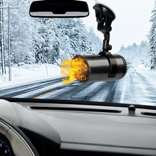 Dégivreur de chauffage de voiture, Riloer 12V 150W 3-en-1 radiateur et ventilateur de refroidissement avec thermostat Version de purification d'air, radiateur de voiture