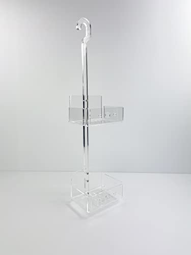 IKONA Porta Shampoo/Porta Oggetti per Doccia in Plexiglass sp. 15mm, Da Appendere al Soffione, Installazione Facile ad Incastro, H. 65 cm x L. 16 cm x P. 12 cm, Made in Italy, Maxi