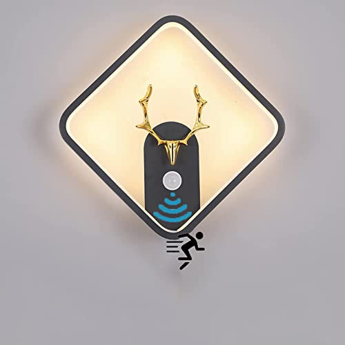 LED Wandleuchte mit Bewegungsmelder 18W Innen Modern Wandlampe mit Bewegungssensor Wandlicht aus Aluminium Warmweißes 3000K Wandbeleuchtung für Flur Korridor Treppenhaus Wohnzimmer Schlafzimmer Lampe
