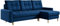 MKS MEBLE Ecksofa - L-Form Sofa mit Schlaffunktion - Wohnlandschaft L Form, Ecksofa mit Schlaffunktion und Bettkasten, Schlafsofa mit Bettkasten, Couch mit Schlaffunktion - Dunkelblau Astra