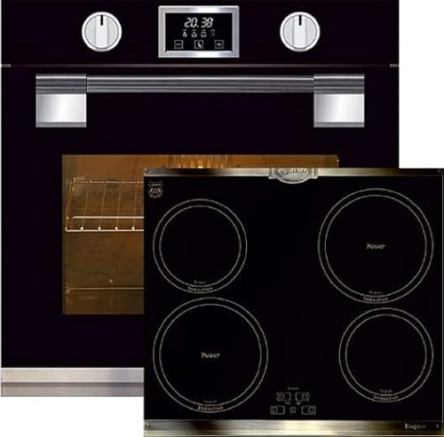 Kaiser Gasherd-Set EH 6338 S +KCT 6395 Iem, Einbau Backofen, Glastür mit SOFTCLOSE, 11 Funktionen, Temperatursonde +60 cm, Retro Kochfeld, Metallplatten Bronze,4 QickHeat