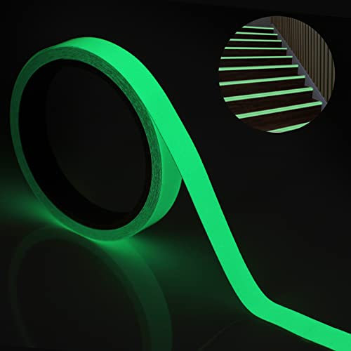 Reastar Fluoreszierendes Klebeband, Leuchtklebeband Wasserdicht, Leuchtendes Klebeband, Glow in the Dark Tape, Nachleuchtend Markierungsband - für Treppen Bühnenbedarf Luminous Tape (5m×15mm)