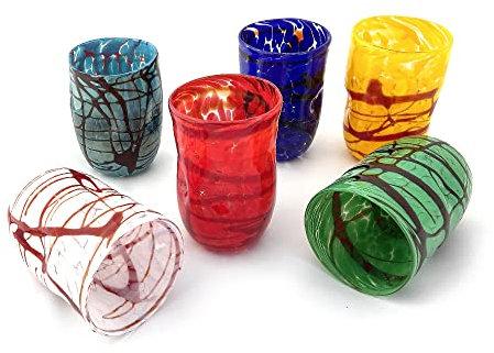 MAZZEGA ART & DESIGN 6 BicchierI SPECIAL EDITION, in vetro di Murano - TIZIANO (MIX, 6)