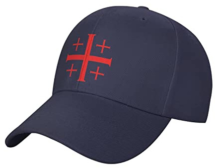 KJHBVND Unisex Baseballkappe Rot Jerusalem Kreuzritter Kreuzritter Kreuz Herren Damen Verstellbare Papa Hut