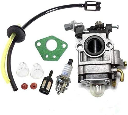 Chantwon Vergaser für Motorsense 52 cc 49 cc 43 cc, Benzin Motorsense Heckenscher Freischneider, Carbu-Set mit Dichtung, Schlauch, Zündkerze und Benzinfilter