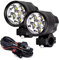 Kairiyard Paar Motorrad Runde LED Fernlicht EVO 45W 6000K 6000lm Zusätzliches Licht Motorrad Hochtragende Scheinwerfer Nebelscheinwerfer für Moto Quad mit Schalter und Halterung 12V-90V
