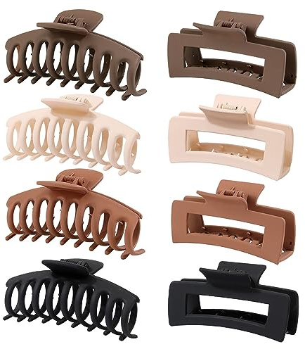 xiaowanwan 8 Stück Haarklammer Groß,11cm Damen Haarspangen Set,Matt Haarspange für Dickes Haar,Dünnes Haar,Haarschmuck kann als Geschenk Verwendet Werden (Set 2)