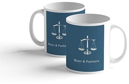 Tasse mit Firma personalisieren | Rechtsanwalt | personalisiert mit Name | Firma | Waage | Kanzlei | Motivtasse | Tasse bedrucken | Fototasse | Firmentasse
