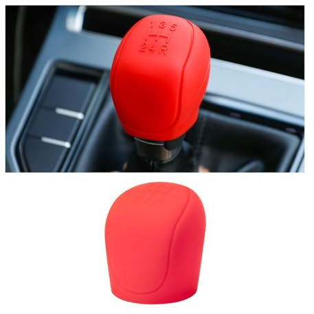 JNNJ Housse de protection silicone souple pommeau levier vitesse (rouge)