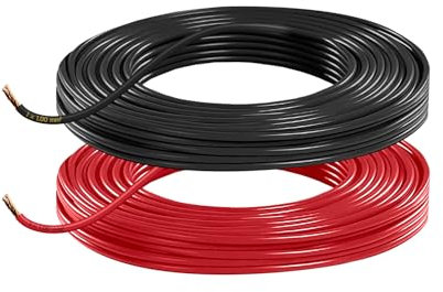 Fahrzeugleitung Anhängerkabel Rund Kabel Set rot und schwarz als Ring FLRY B 0,75 1,0 1,5 2,5 mm² 1-adrig 6-24 Volt KFZ Auto (1,00 mm², 5 Meter)