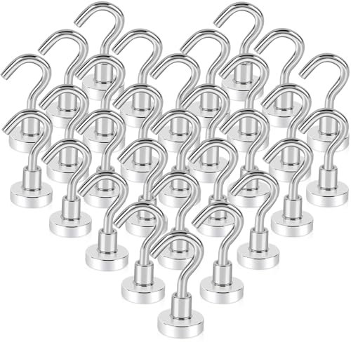 MAGXCENE 30 Stück Magnethaken Extra Stark 10KG Magnet Haken Neodym Magnethaken, Magnetische Haken Magnet mit Haken für Kreuzfahrt Grill BBQ Küche Kühlschränke Gadgets Eisentüren Büro kleiderhaken