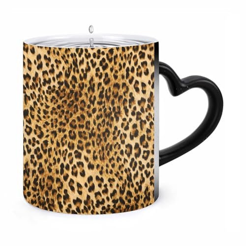 ducanll 11 oz Personalized Mug Spotted Leopard Print Glass Coffee Mugs-Valentines Day Gifts for Her-Unique Gifts for Women,Couples Gift Ideas Funny Gifts Cute Stuff