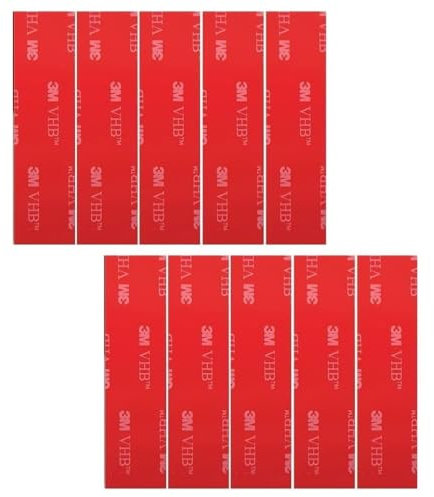 BEK-FIX 10 x Number Plate Sticky Pads Strong 3M VHB Double Sided Fixings