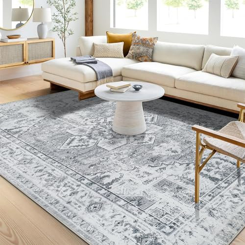 WONGS BEDDING Boho Teppich Wohnzimmer Schlafzimmer Kurzflor Teppiche Waschbar Weich rutschfest Vintage Design