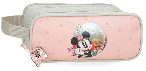 Joumma Disney Federmäppchen, Motiv: Minnie, Wildnatur, Grün, 22 x 10 x 9 cm, Polyester, grün, Dreifaches Federmäppchen