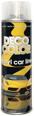 Deco Color 1 Stück ACRYL CAR LINE KLARLACK GLÄNZEND in 500ml - Lackspray für z.B. KFZ, Auto, Motorrad, Alufelgen, Stahlfelgen uvm. (1 Dose Klarlack GLÄNZEND 500ml)