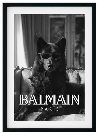 MJ-GRAPHICS® | Mood Poster Set Fashion Luxus - Schwarz-Weiß - Elegant, Luxuriös, Boutique Lifestyle, Wolf - Dekorative Wandkunst Premium für Schlafzimmer Wohnzimmer - A4 Kunstdrucke - ohne Rahmen