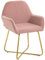 HOMCOM Modern Accent Chair, Velvet-Touch Fabric Upholstered Armchair with Metal Base for Living Room, Bedroom and Dinning Room, Pink