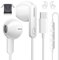 USB C Headphones for iPhone 16 Samsung Galaxy S25 S24 Ultra A55 Wired Headphones USBC Earphones with Mic HiFi Earphones USB C for iPhone 15 Pro Max Samsung A16 A35 S22 S23 FE Google Pixel 9 iPad 10th