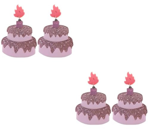 SOIMISS 2 Paar Kuchen Ohrringe Kekse Jubiläumsgeschenk Dessert-ohrringe Aussage Geburtstagsgeschenke Statement-ohrringe Für Damen Süße Tortenohrringe Punk-ohrringe Acryl