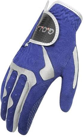 VONCYKI Golfhandschuhe für Herren, professionell, atmungsaktiv, blau-weiß, weicher Stoff, für Links- und Rechtshänder, rutschfest, für Golfer, Geschenk für Rechtshänder, Blau, Größe XXL, XXL 27