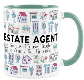Purely Home Estate Agent Mug - Humorous Realtor Property Sales Themed Novelty Gifts - Tea/Coffee Hot Drinks Turquoise Ceramic Cup Present