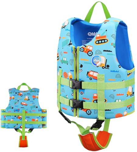 Gilet de Natation OSHYLE pour Enfants Gilet Flottant pour Tout-Petits avec Sangle de sécurité Aide à la flottabilité (WB-EV, S(1-3))