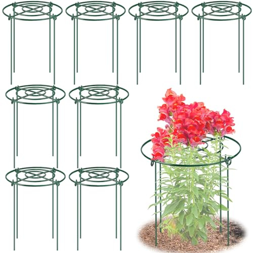 8 Pack Peony Cages and Supports, 11.5 Dx16 H Metal Plant Supports