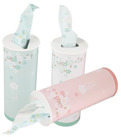 FRCOLOR 3 Stück-pack Zylinderförmige Taschentuchboxen Aus Weichem Papier Handfreundlich Mit Kreativer Bunter Dekoration Rund Passend Für Auto Getränkehalter Fürs Reisen Und Unterwegs