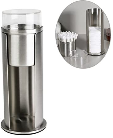 Alipis Tupferbehälter edelstahlbehälter aufbewahrungsdose makyaj düzenleyici kutusu aufbewahrung für schminke cosmetic storage box Veranstalter Deckel Korb Tupfer Silver