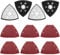 4 Pièces Patin Ponceuse Triangulaire, 88mm Plateau de Ponçage, Accessoire Outil Multifonction avec 24 Feuilles Abrasives (40/60/80/120/180/240) pour Bois, Métal, Plastique Dur, Ponçage, Dérouillage