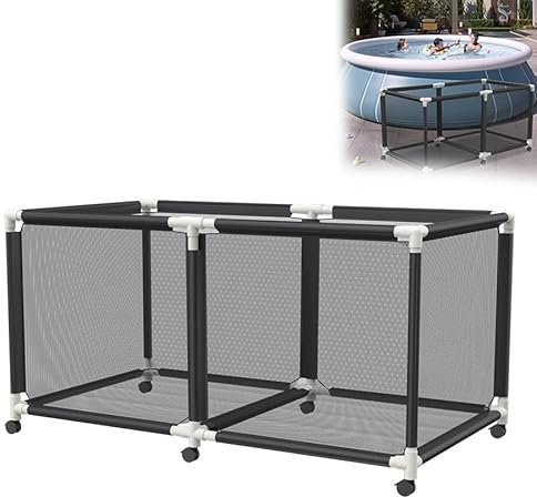 AufuN Boîte de rangement pour piscine, organisateur de rangement pour pâtes, jouets, flotteurs, serviettes, organisateur en filet pour équipement de natation, 160 x 79 x 88 cm