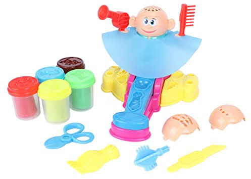 Ghzste Friseur -Spielteig -Set, Spielzeugfrisur -Kit mit 5 Styling -Kopfbefindungen und 14 Schimmelpilzzubehör, für DIY -Ton, Tolles für Kinder und Kindererklärungen
