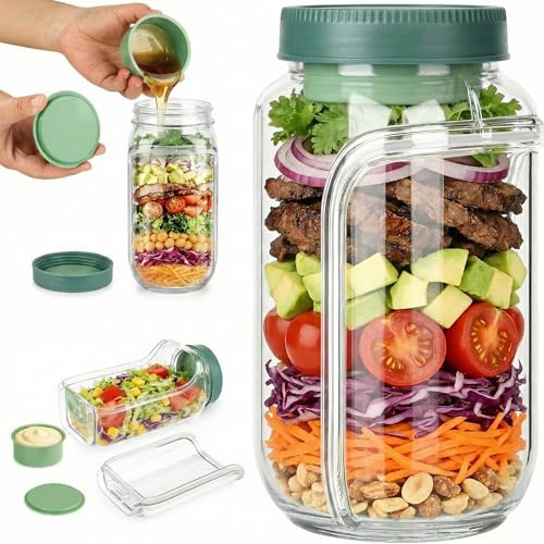 Stayins Salat Box To Go Meal Prep Bento Box Lunchbox Salat Pod mit Dressing Dose mit Deckel Bowls