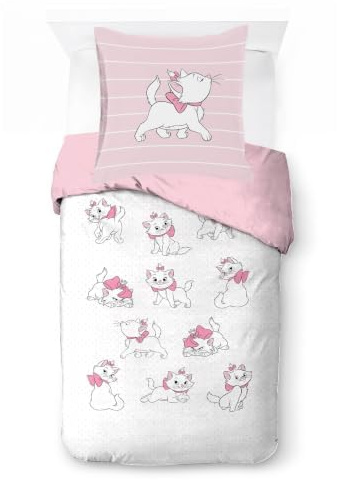 Jay Franco Kids Disney Aristocats Bettwäsche-Set – Superweiche Bettwäsche mit Kissenbezug, NUR BEZUG, Bettdecke Nicht enthalten, Weiß, 2-teilig, Einzelbett